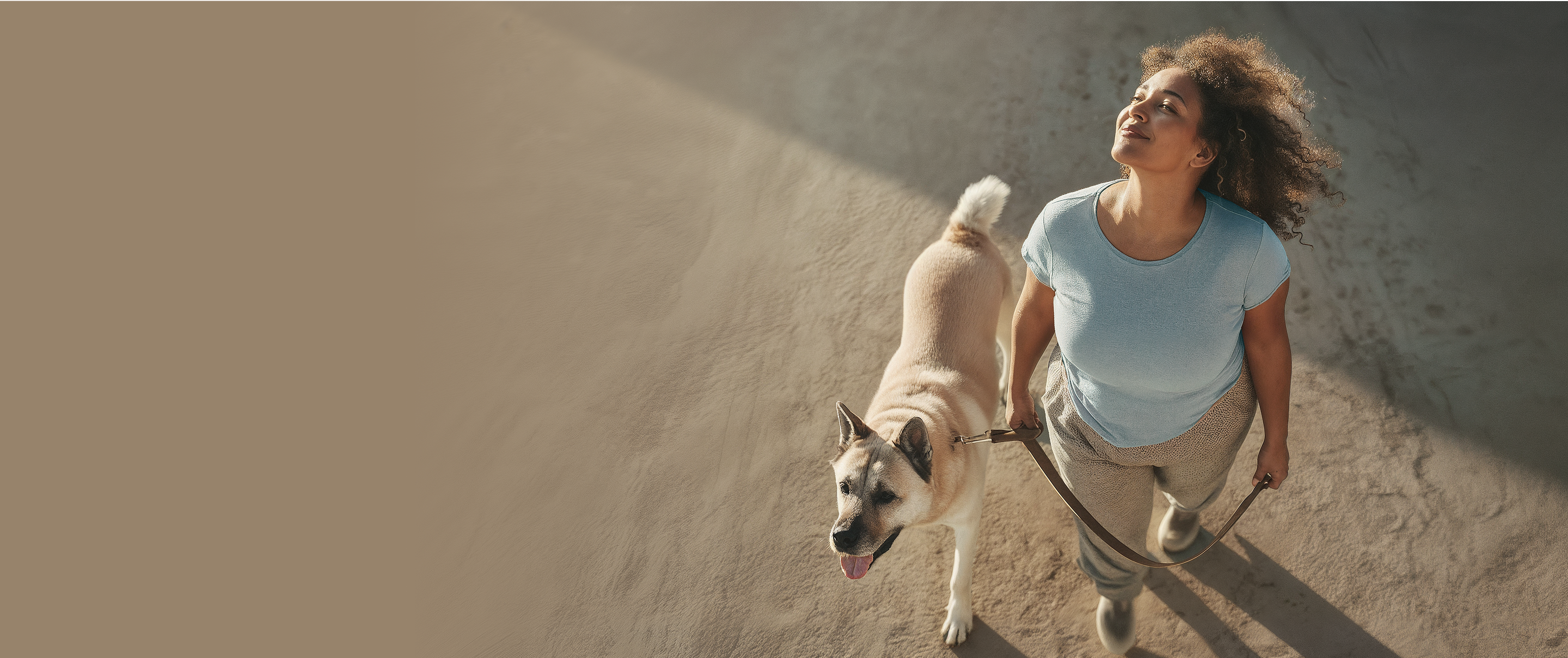 Mulher Caminhando com o Cachorro