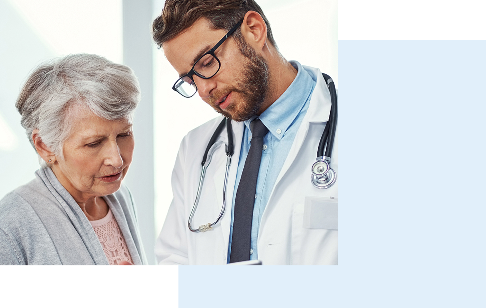 Woman speaking to doctor